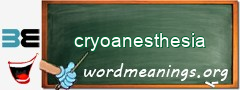 WordMeaning blackboard for cryoanesthesia